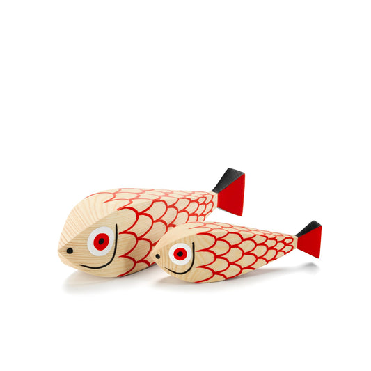 Wooden Dolls Mother Fish & Child exklusive limitierte Holzfigur bunt bemalt