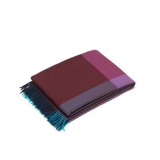 Vitra Colour Block Blanket Decke aus Wolle bordeaux - blau