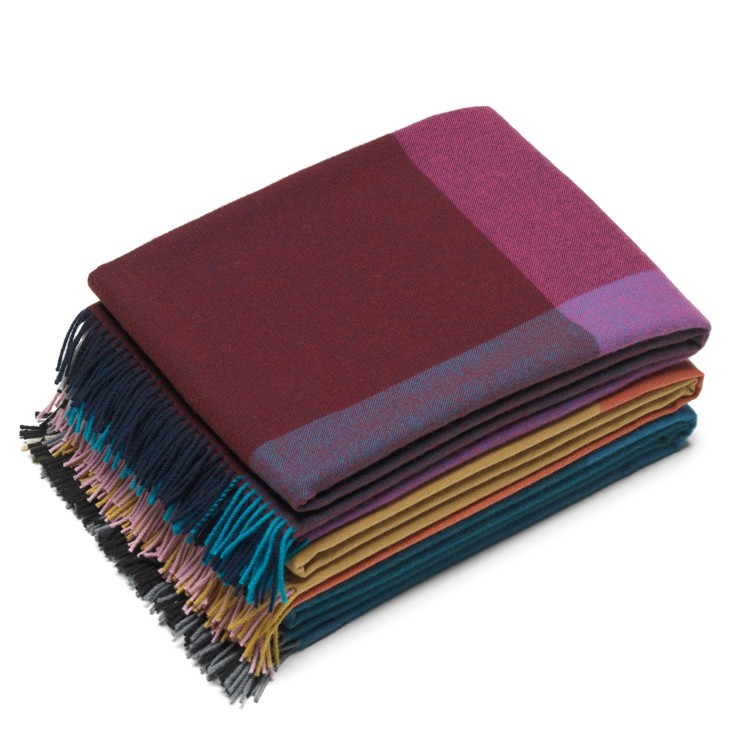 Vitra Colour Block Blanket Decke aus Wolle bordeaux - blau