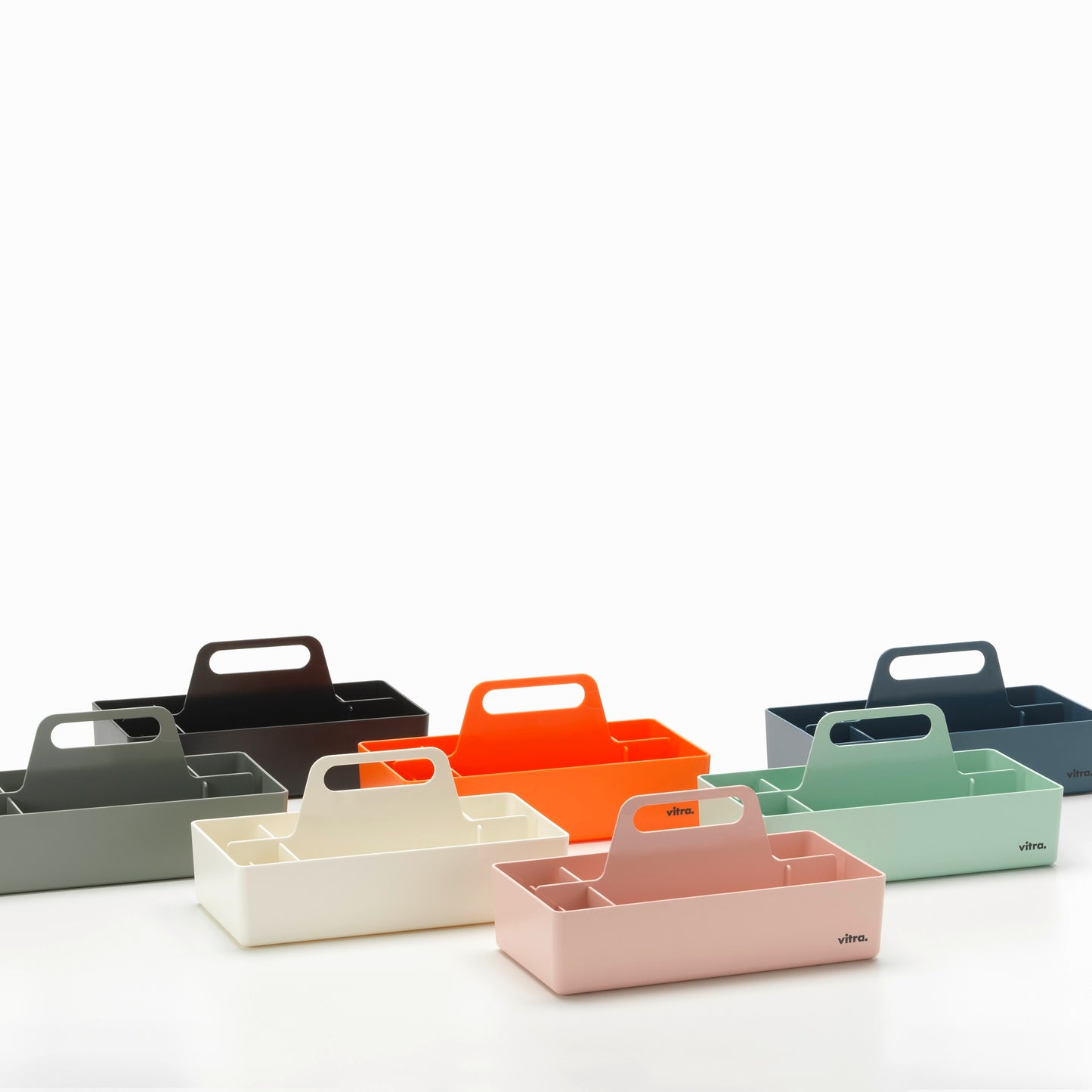 Vitra Toolbox RE Aufbewahrungsbox Kunststoff recycelt meerblau