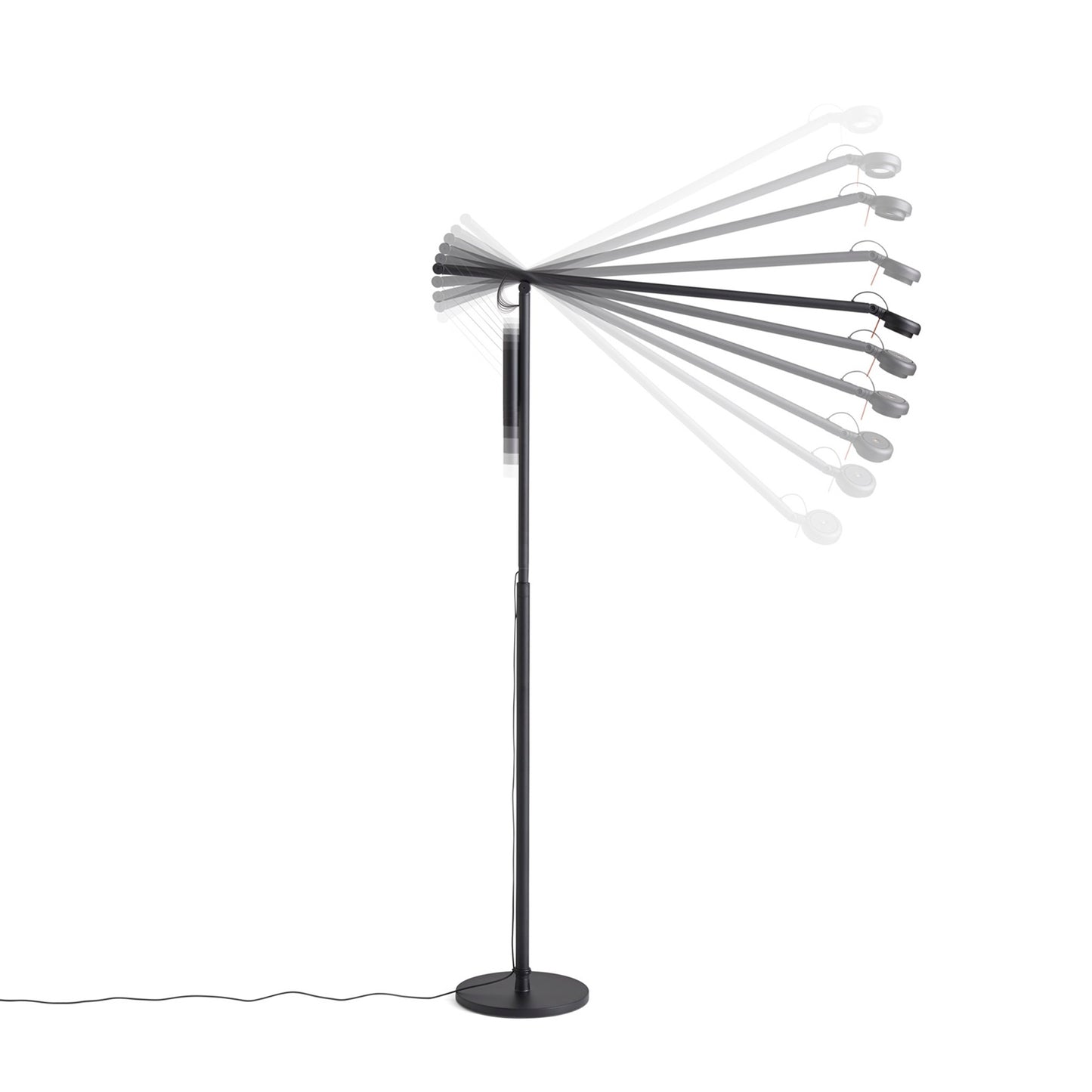 HAY Fifty-Fifty Floor Lamp Stehlampe LED Aluminium schwarz