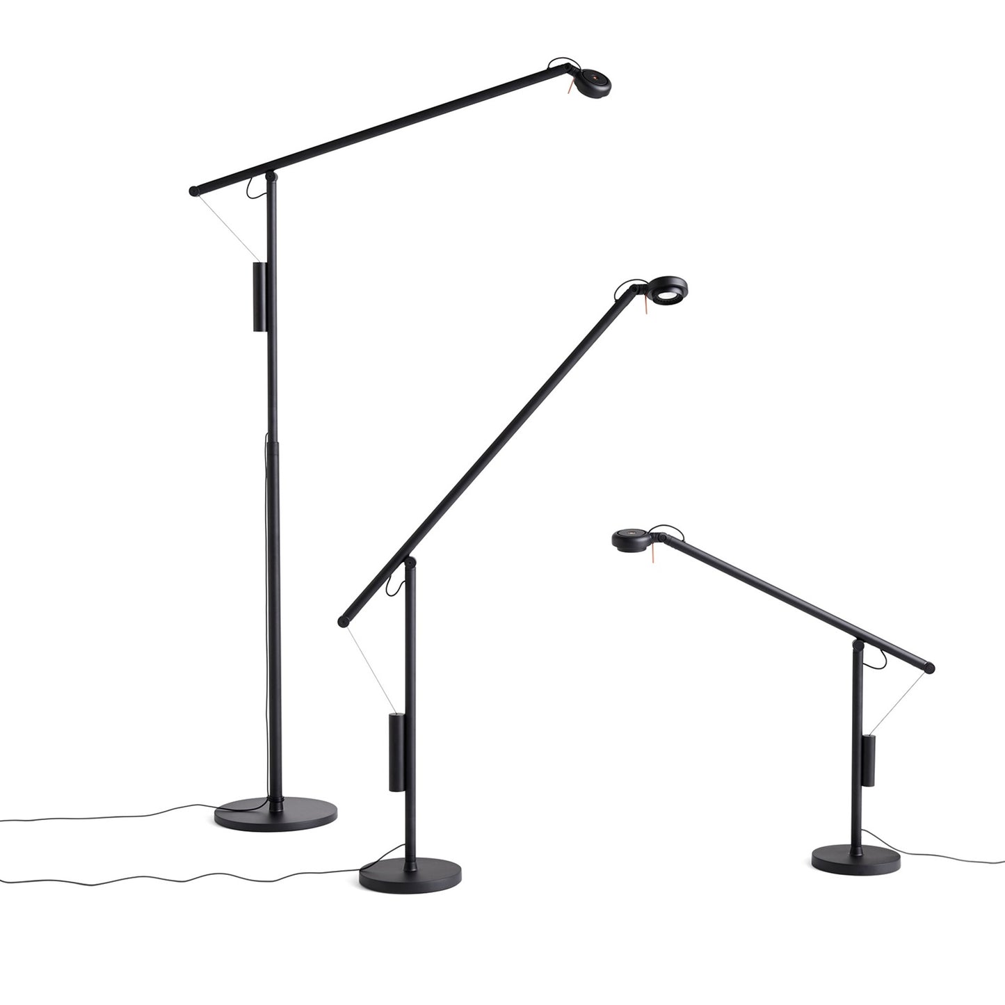 HAY Fifty-Fifty Floor Lamp Stehlampe LED Aluminium schwarz