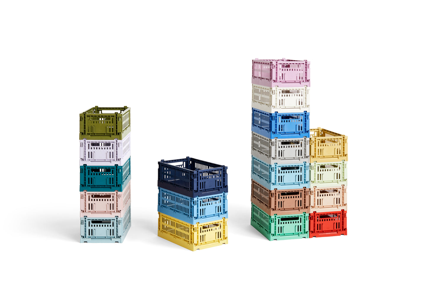 HAY Color Crate Korb Box S small Kunststoff recycelt dusty blue blau