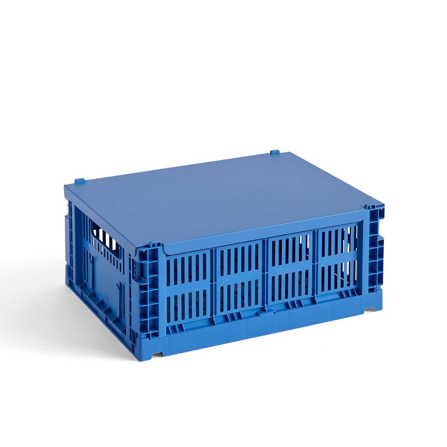 HAY Color Crate Korb Box M medium Kunststoff recycelt electric blue blau