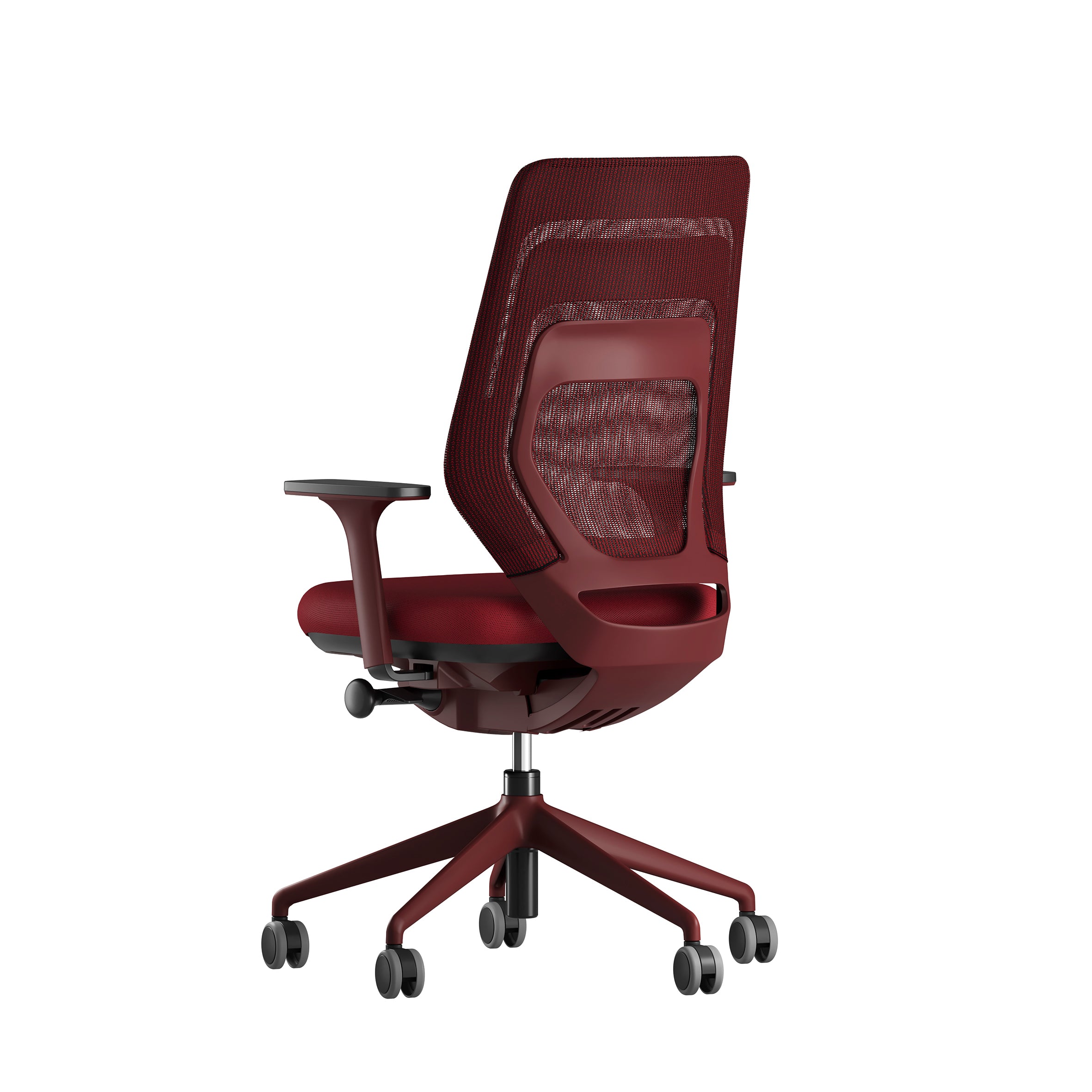 fm asiento Bürostuhl 3D Rücken Netzstrick transparent dunkelrot - Fastline